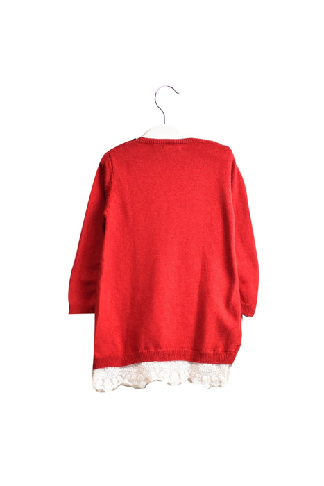 A Red Sweater Dresses from IKKS in size 6-12M for girl. (Back View)