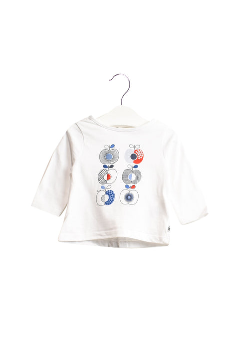 A White Long Sleeve Tops from null in size 0-3M for girl. (Front View)