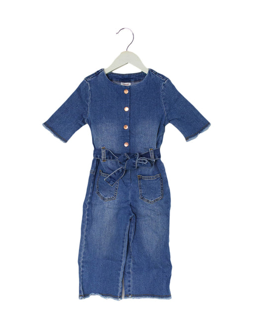 A Blue Jumpsuits from Seed in size 4T for girl. (Front View)