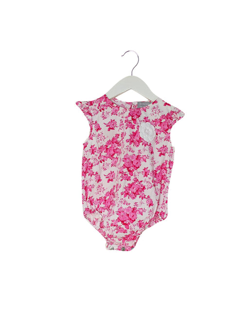 A Pink Bodysuits from and the little dog laughed in size 12-18M for girl. (Front View)