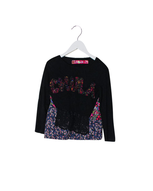 A Black Long Sleeve Tops from Desigual in size 3T for girl. (Front View)