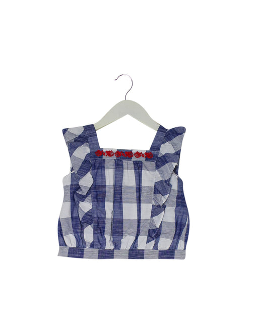 A Blue Sleeveless Tops from Janie & Jack in size 3T for girl. (Front View)