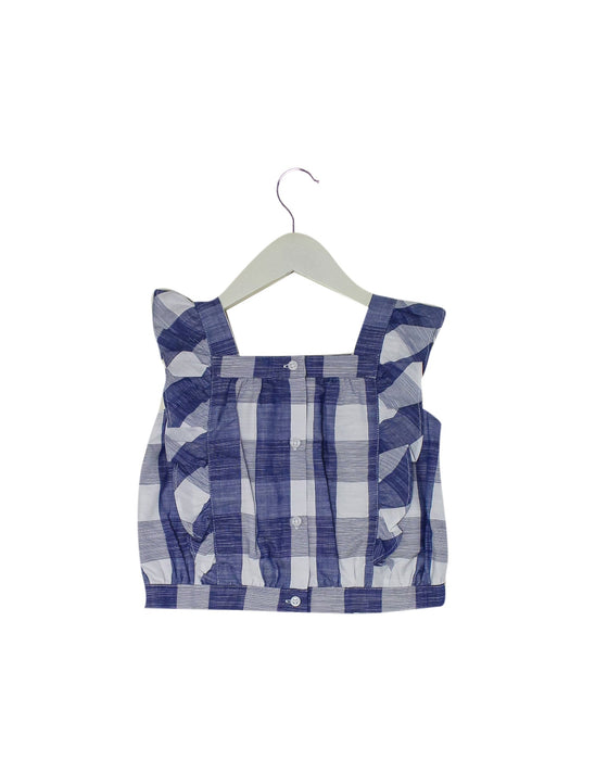 A Blue Sleeveless Tops from Janie & Jack in size 3T for girl. (Back View)