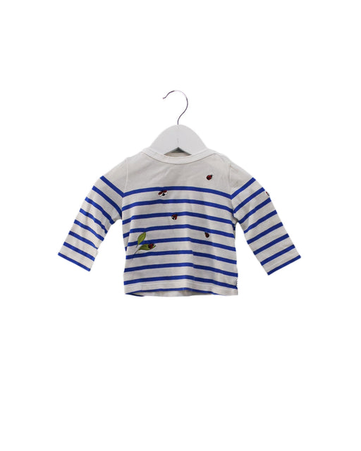 A White Long Sleeve Tops from Petit Bateau in size 3-6M for girl. (Front View)