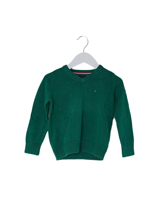 A Green Knit Sweaters from Tommy Hilfiger in size 2T for boy. (Front View)