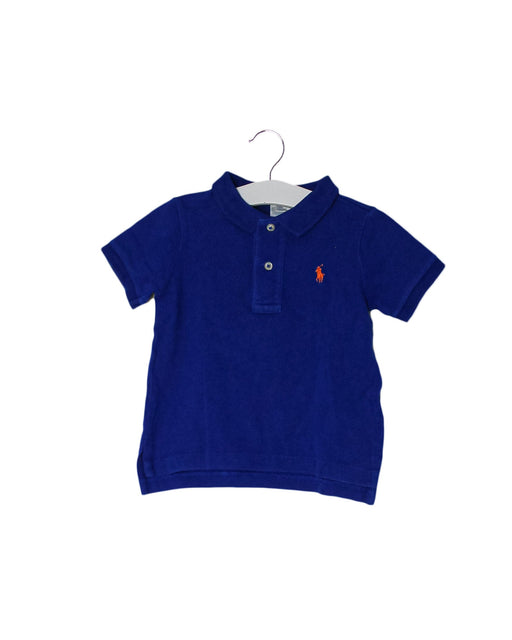 A Blue Short Sleeve Polos from Ralph Lauren in size 12-18M for boy. (Front View)