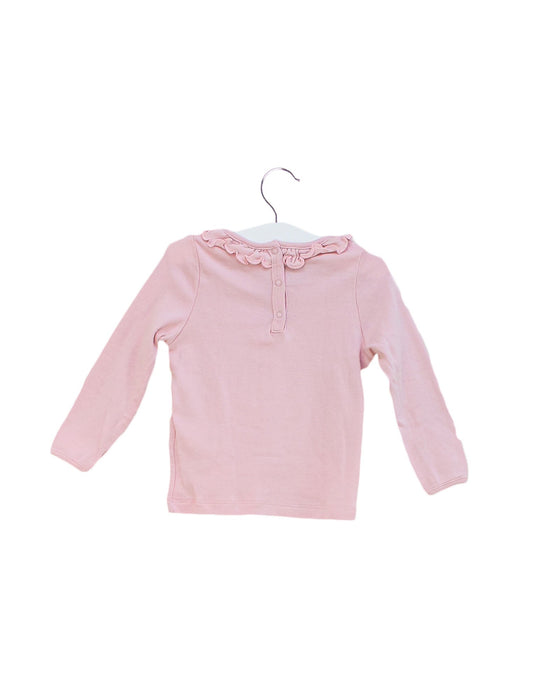 A Pink Long Sleeve Tops from Petit Bateau in size 12-18M for girl. (Back View)