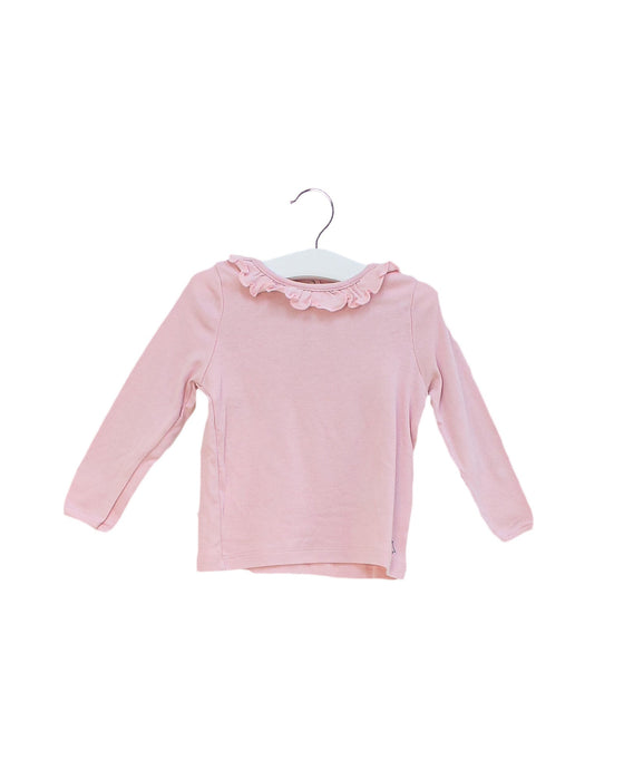 A Pink Long Sleeve Tops from Petit Bateau in size 12-18M for girl. (Front View)