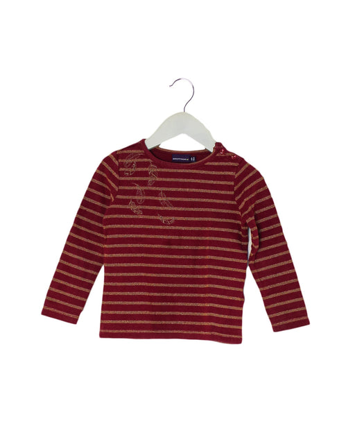 A Burgundy Long Sleeve Tops from Sergent Major in size 3T for girl. (Front View)