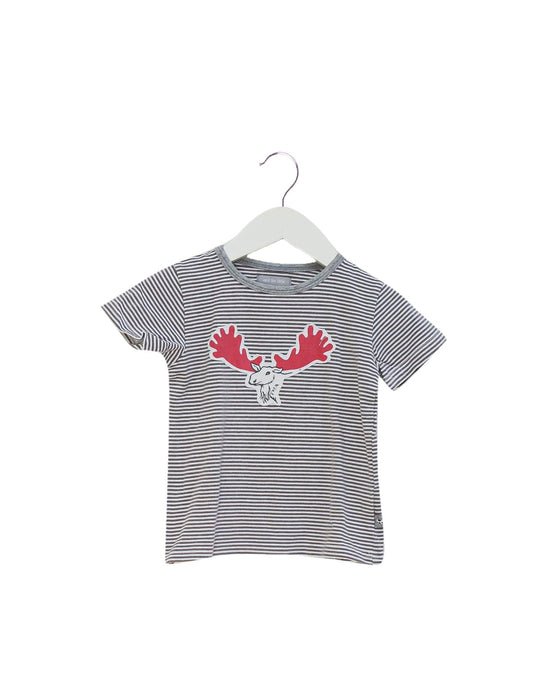 A Grey Short Sleeve T Shirts from and the little dog laughed in size 3T for boy. (Front View)