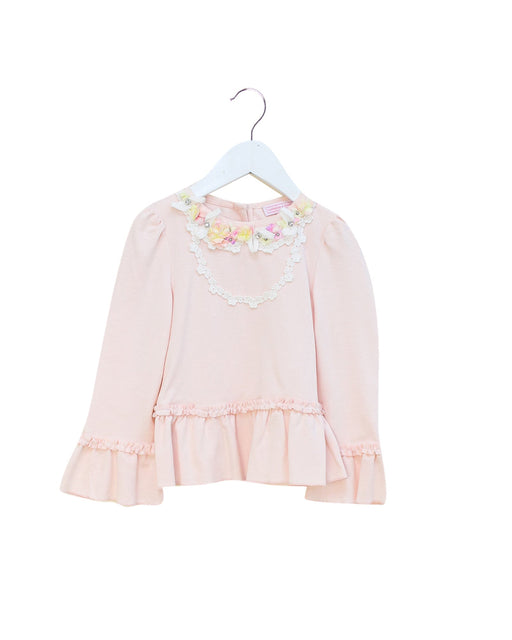 A Pink Long Sleeve Tops from Nicholas & Bears in size 4T for girl. (Front View)
