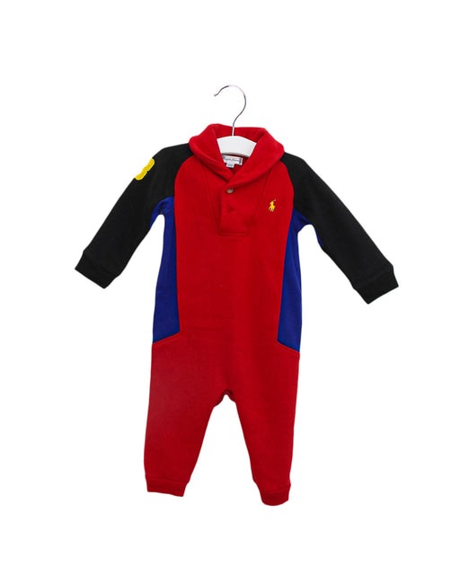 A Red Long Sleeve Jumpsuits from Ralph Lauren in size 6-12M for boy. (Front View)