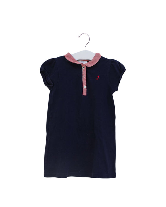 A Navy Short Sleeve Dresses from Jacadi in size 3T for girl. (Front View)