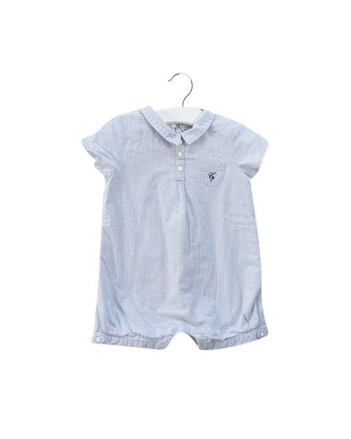 A Blue Short Sleeve Rompers from Cyrillus in size 3-6M for boy. (Front View)