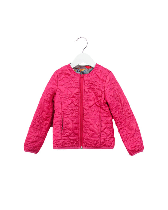 A Pink Lightweight Jackets from Catimini in size 4T for girl. (Front View)