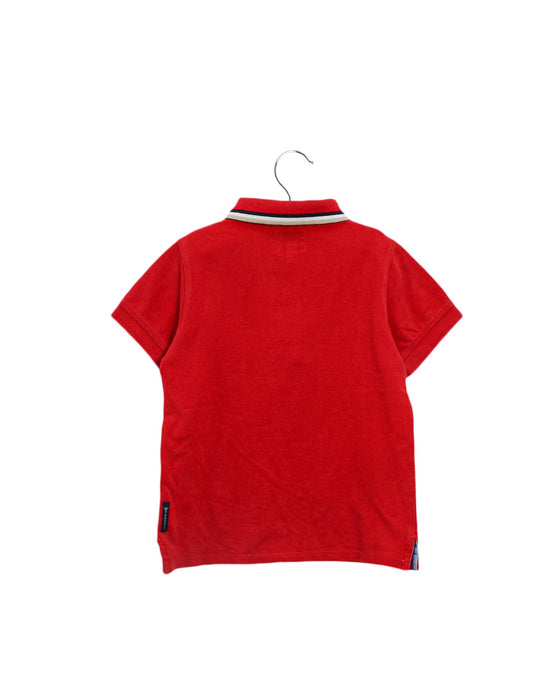 A Red Short Sleeve Polos from Armani in size 3T for boy. (Back View)