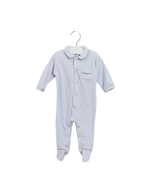 A Blue Onesies from Jacadi in size 3-6M for boy. (Front View)