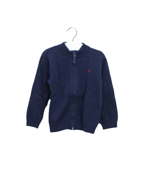 A Navy Cardigans from Petit Bateau in size 18-24M for boy. (Front View)