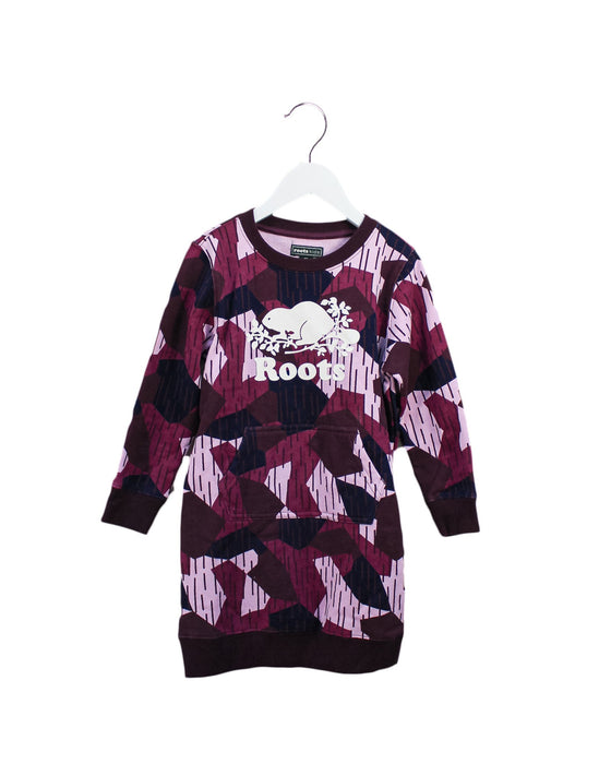 A Purple Sweater Dresses from Roots in size 5T for girl. (Front View)