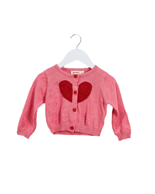A Pink Cardigans from Momonittu in size 3-6M for girl. (Front View)