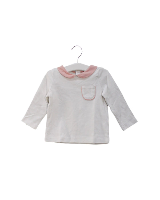 A White Long Sleeve Tops from Natalys in size 12-18M for girl. (Front View)