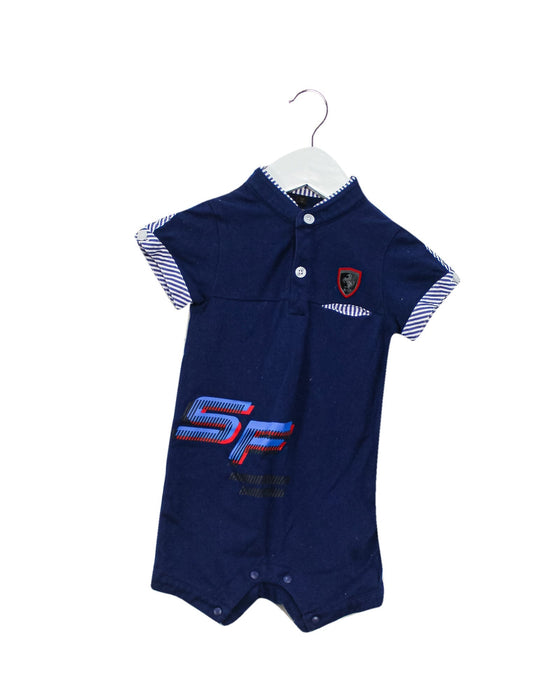 A Blue Rompers from Ferrari in size 0-3M for boy. (Front View)