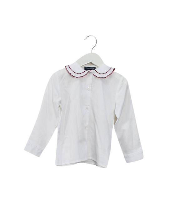 A White Long Sleeve Tops from Oscar de la Renta in size 2T for girl. (Front View)
