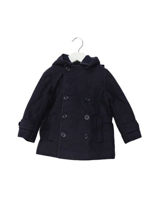 A Navy Coats from Jacadi in size 2T for boy. (Front View)