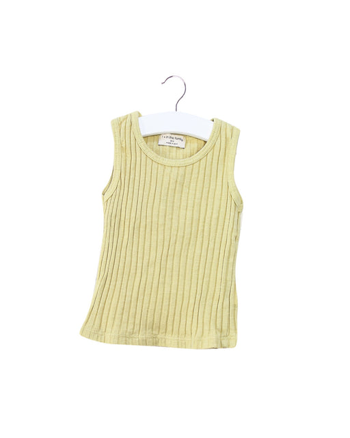 A Yellow Sleeveless Tops from 1 + in the family in size 3-6M for girl. (Front View)
