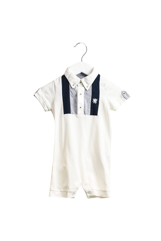 A White Short Sleeve Rompers from Nicholas & Bears in size 3-6M for boy. (Front View)