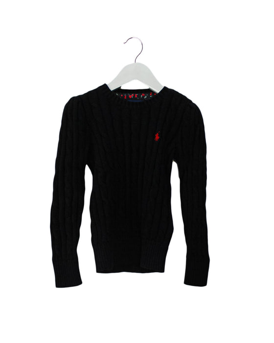 A Black Knit Sweaters from Polo Ralph Lauren in size 4T for girl. (Front View)