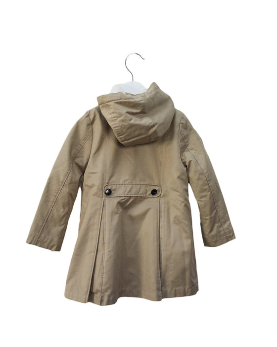 A Beige Coats from Jacadi in size 4T for girl. (Back View)