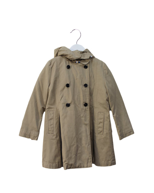 A Beige Coats from Jacadi in size 4T for girl. (Front View)