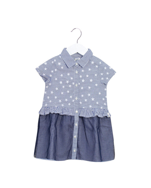 A Navy Short Sleeve Dresses from IKKS in size 6-12M for girl. (Front View)