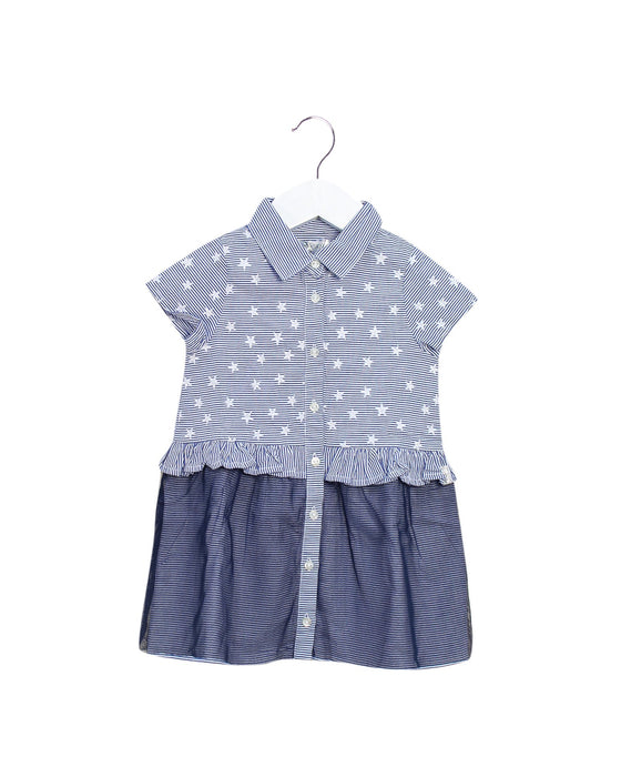 A Navy Short Sleeve Dresses from IKKS in size 6-12M for girl. (Front View)