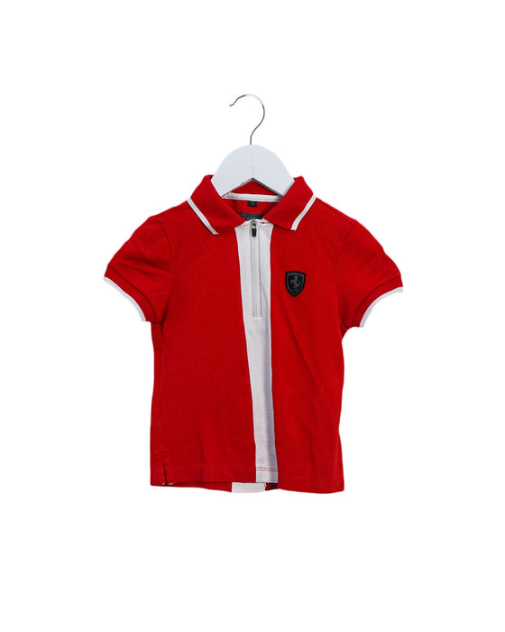 A Red Short Sleeve Polos from Ferrari in size 12-18M for boy. (Front View)