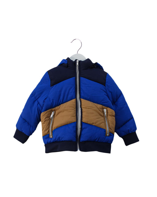 A Blue Puffer/Quilted Jackets from Seed in size 3T for boy. (Front View)