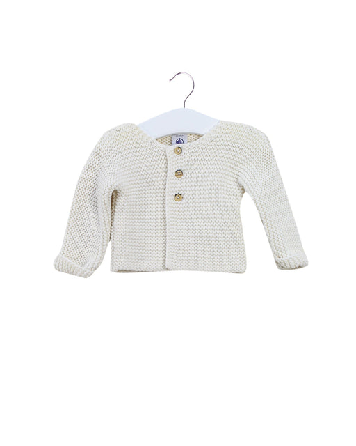 A Ivory Cardigans from Petit Bateau in size 0-3M for girl. (Front View)