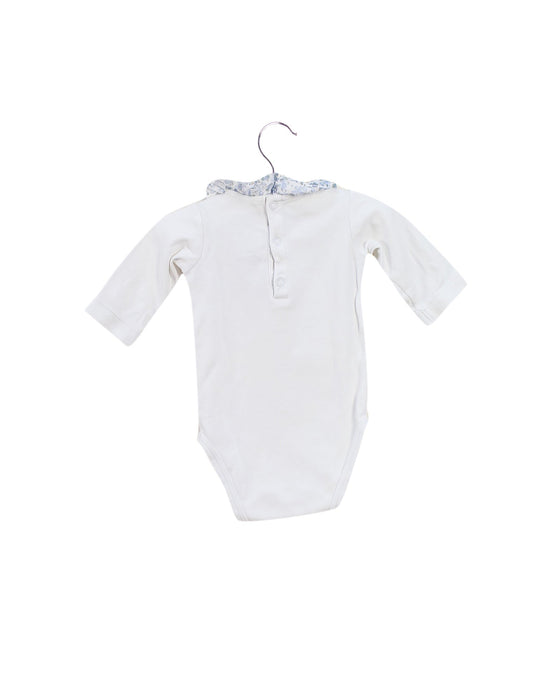 A White Long Sleeve Bodysuits from Jacadi in size 0-3M for girl. (Back View)