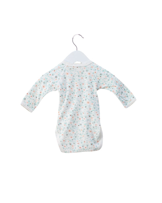 A Green Long Sleeve Bodysuits from Petit Bateau in size 0-3M for girl. (Back View)