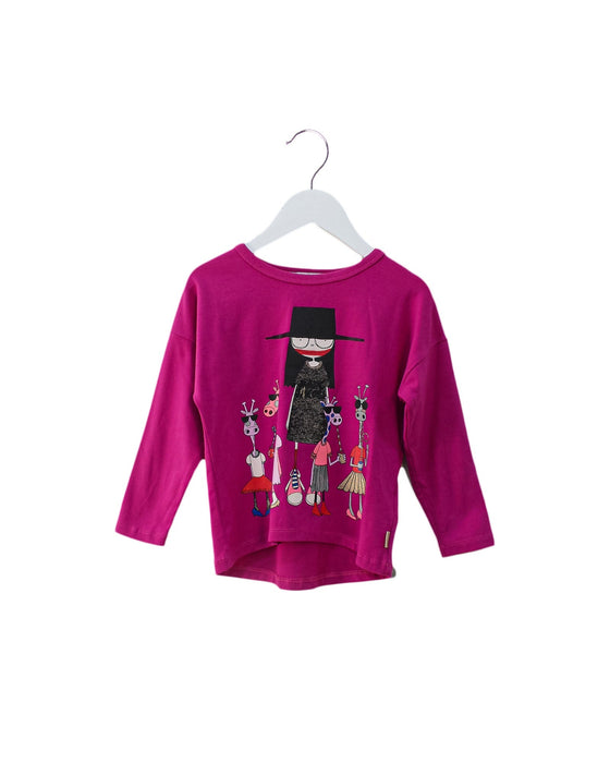 A Pink Long Sleeve Tops from Little Marc Jacobs in size 3T for girl. (Front View)