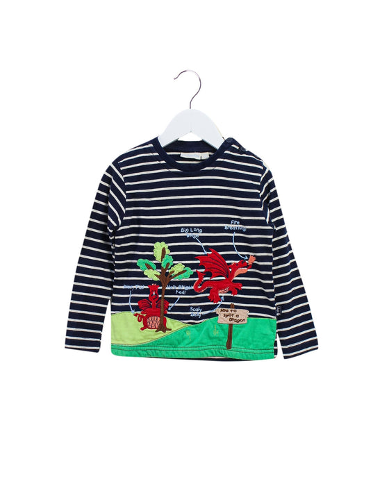 A Navy Long Sleeve Tops from Jojo Maman Bébé in size 2T for boy. (Front View)