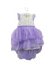 A Purple Short Sleeve Dresses from Le Petit Society in size 4T for girl. (Front View)