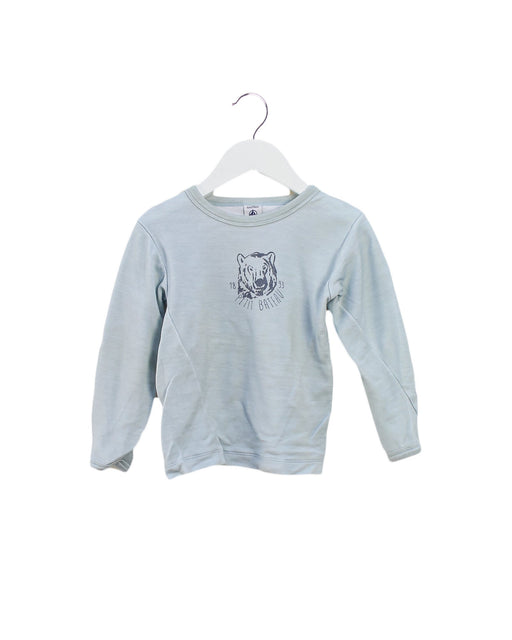 A Blue Long Sleeve T Shirts from Petit Bateau in size 6T for boy. (Front View)