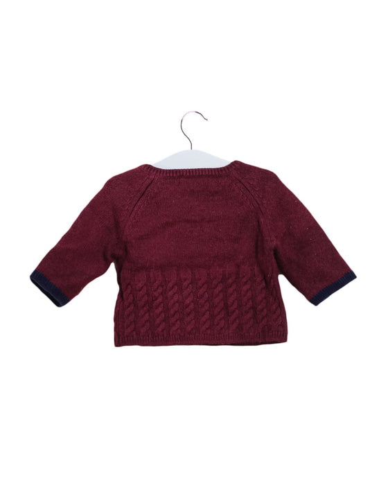 A Burgundy Knit Sweaters from Jacadi in size 0-3M for boy. (Back View)