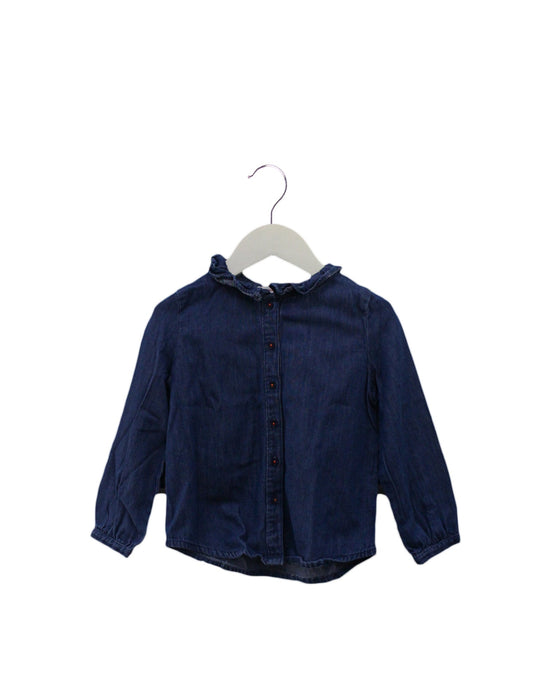 A Blue Shirts from Monoprix in size 3T for girl. (Front View)