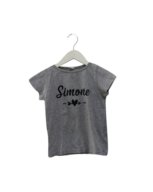 A Grey Short Sleeve T Shirts from Excuse My French in size 4T for girl. (Front View)