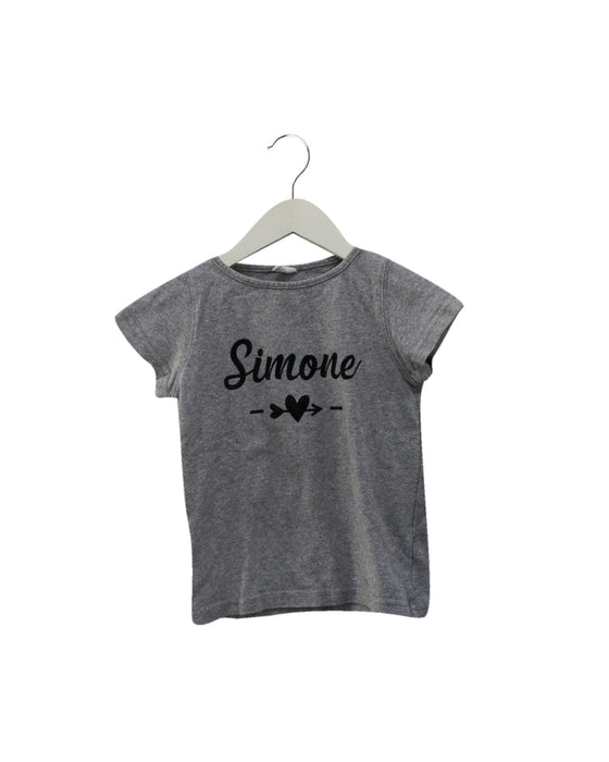 A Grey Short Sleeve T Shirts from Excuse My French in size 4T for girl. (Front View)