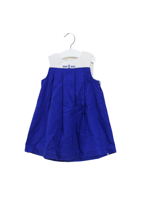 A Blue Sleeveless Dresses from Jacadi in size 3T for girl. (Front View)