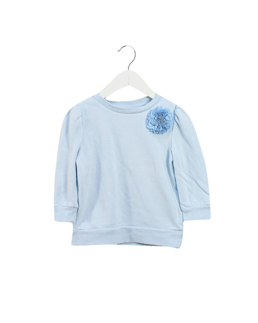 A Blue Crewneck Sweatshirts from Janie & Jack in size 5T for girl. (Front View)